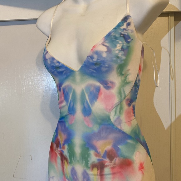 Afrm dress. Size small.colors blue and mint - Picture 2 of 8